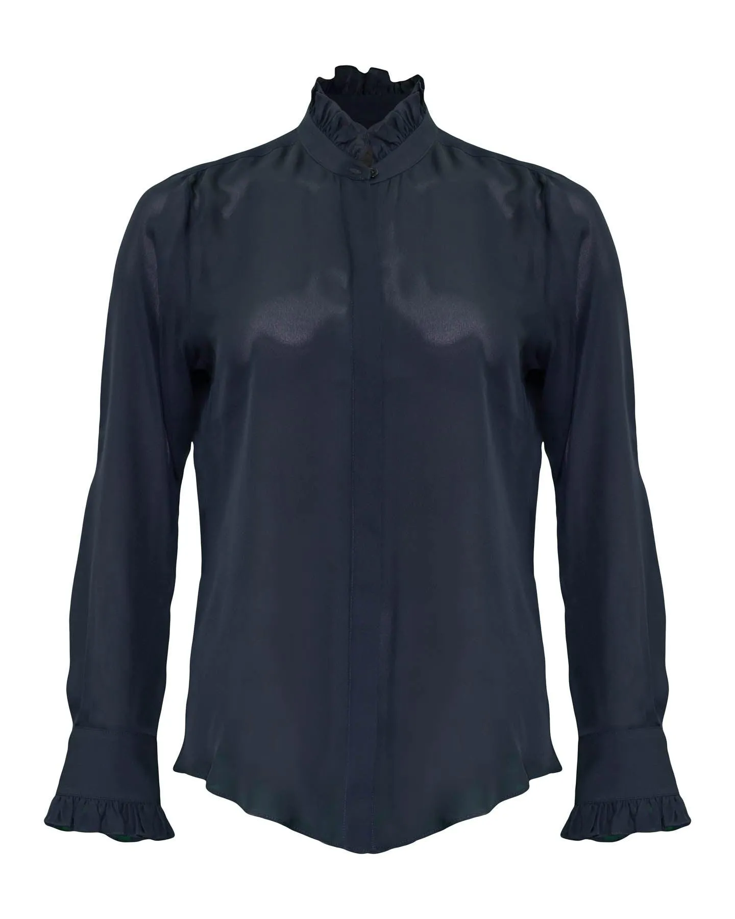 Aleia Silk Ruffle Shirt