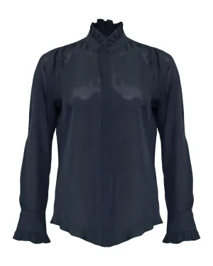 Aleia Silk Ruffle Shirt