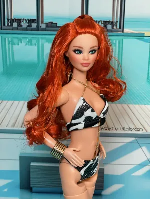 Black and gold bikini for 1/6 scale fashion dolls
