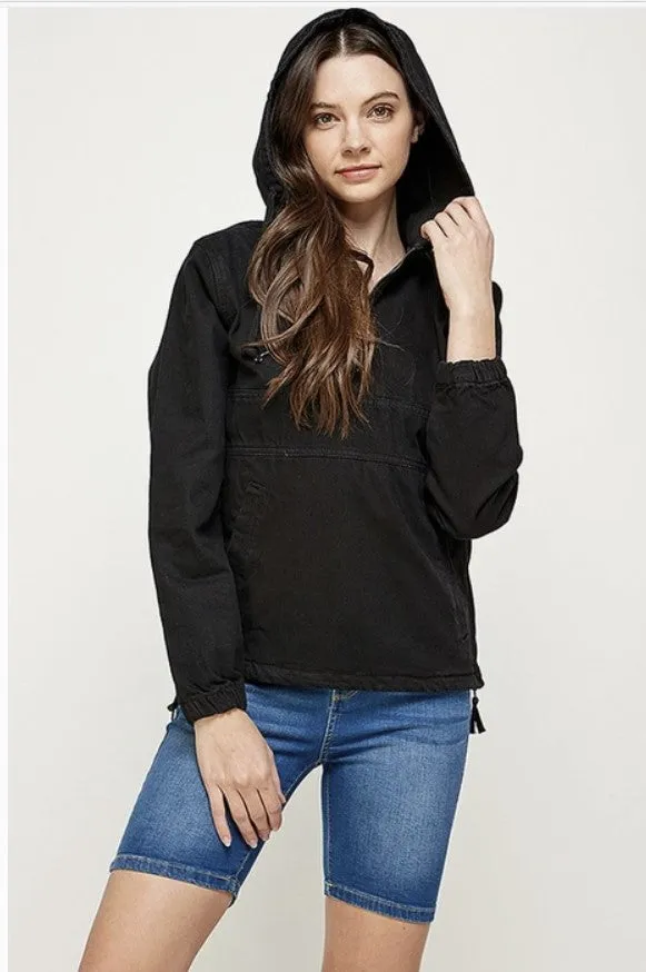 Denim Hoodie - Black Wash - #7988-7992