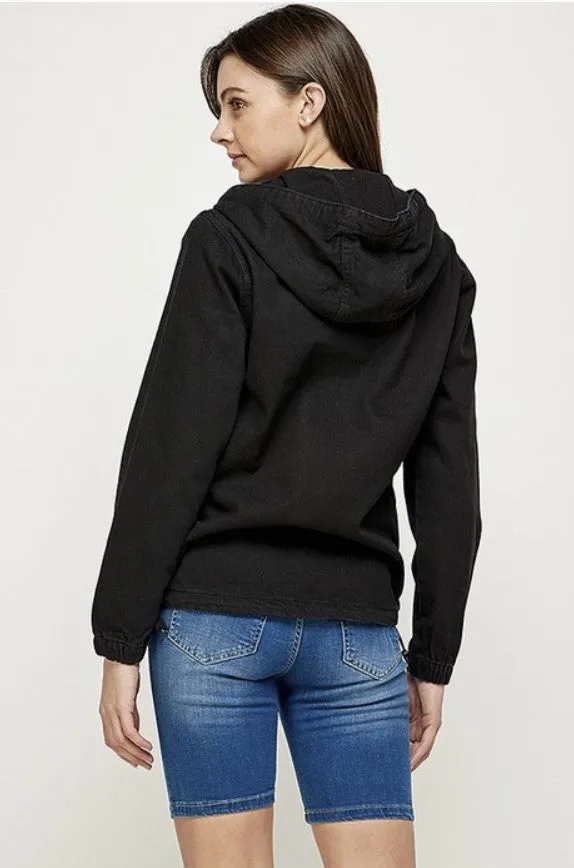 Denim Hoodie - Black Wash - #7988-7992