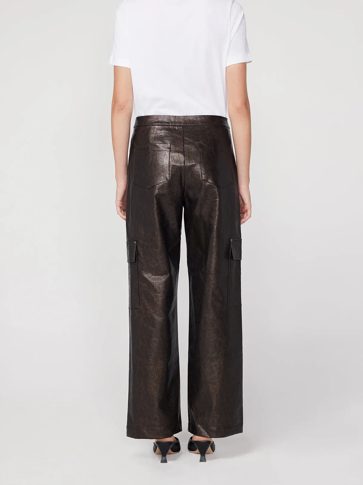 Denise Black Vinyl Cargo Trousers