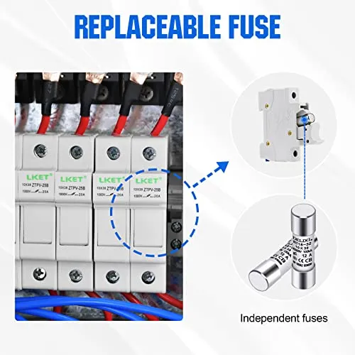 ECO-WORTHY 6 String PV Combiner Box(Metal Case) & 63A Circuit Breakers for Solar Panels