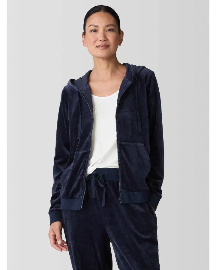 Eileen Fisher Cozy Velour Hooded Jacket