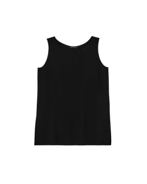 Eileen Fisher Silk Georgette Ballet Neck Long Tank