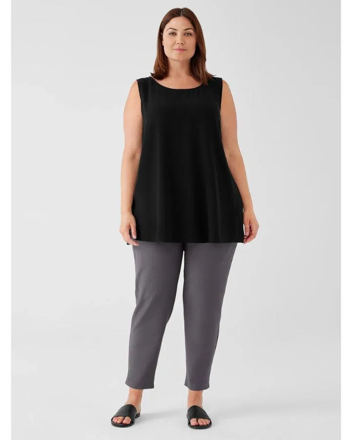 Eileen Fisher Silk Georgette Ballet Neck Long Tank