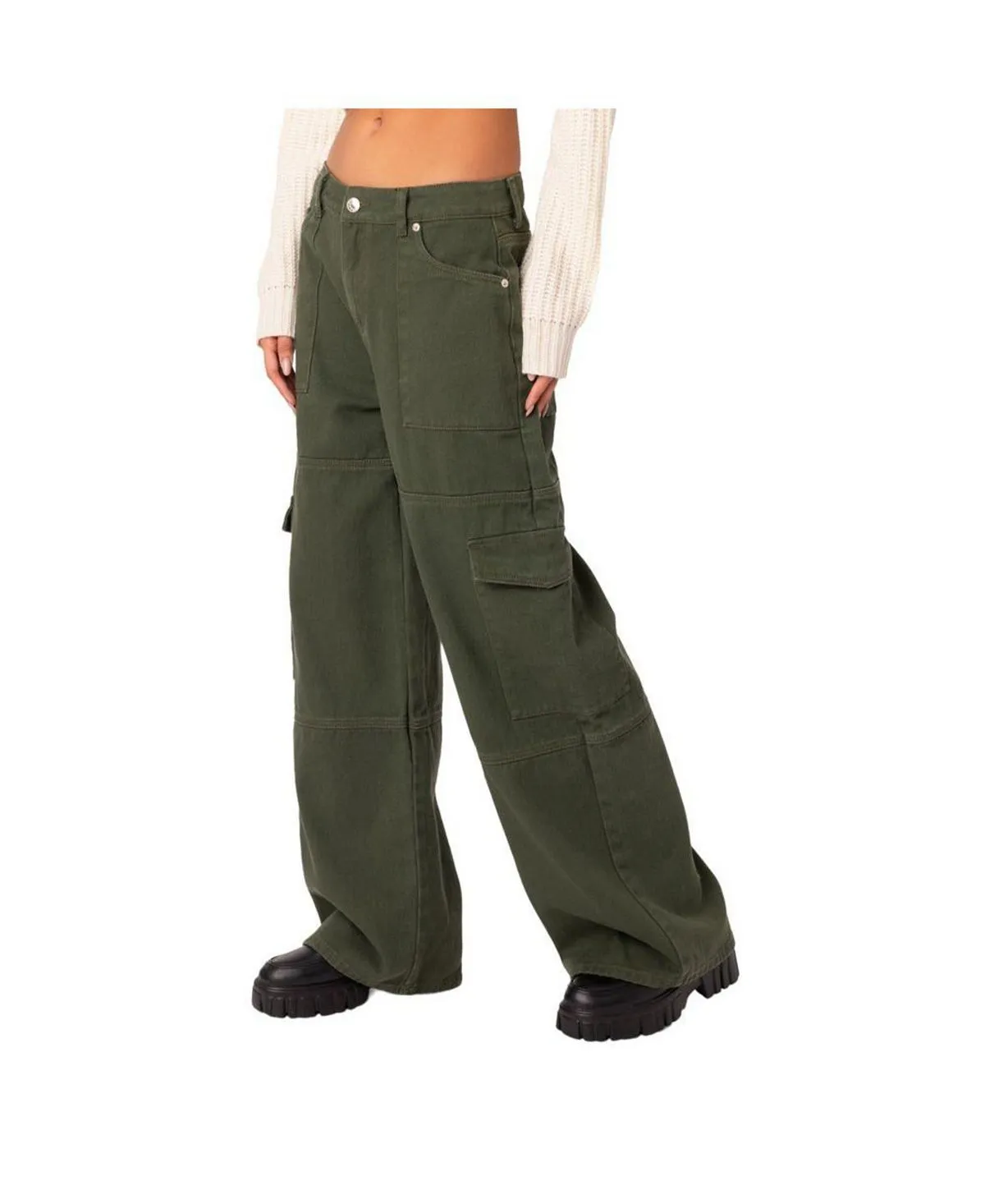 Ember Women's Mid Rise Cargo Pants Edited