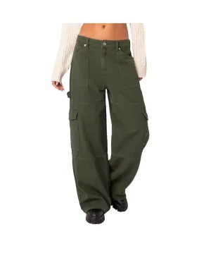 Ember Women's Mid Rise Cargo Pants Edited