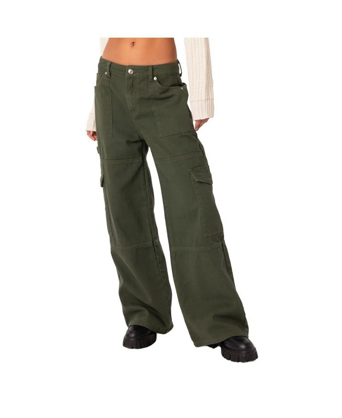 Ember Women's Mid Rise Cargo Pants Edited