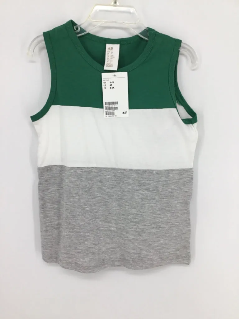 H & M Child Size 3 Green Solid Tank top - boys