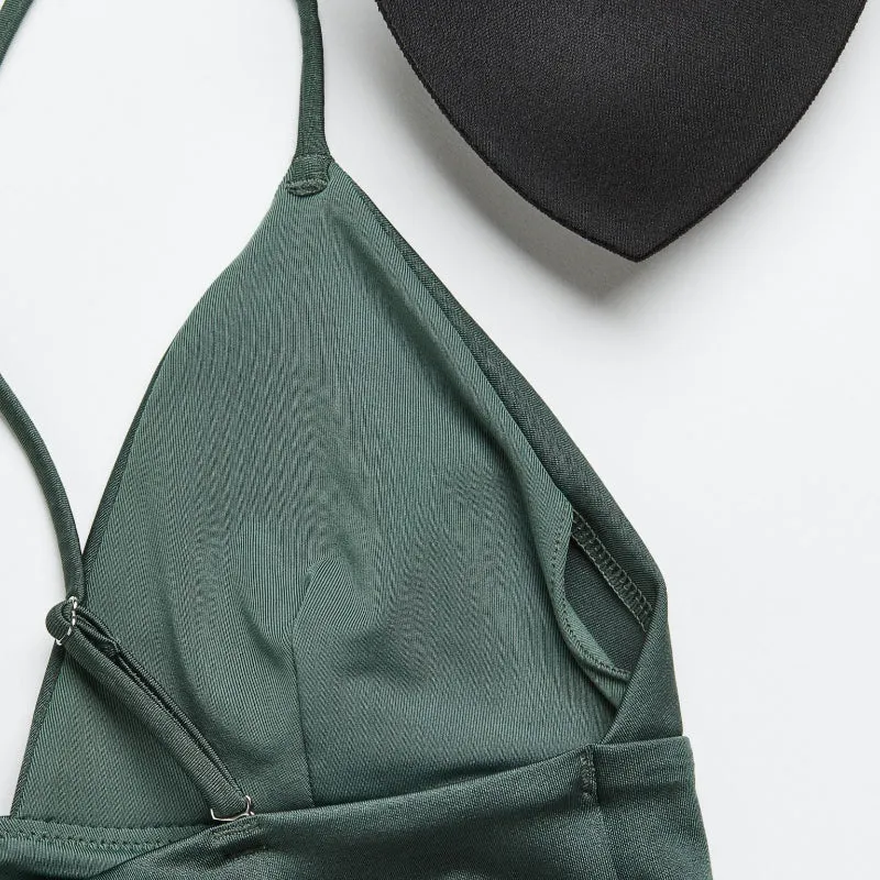 H&M Padded Bikini Top, khaki