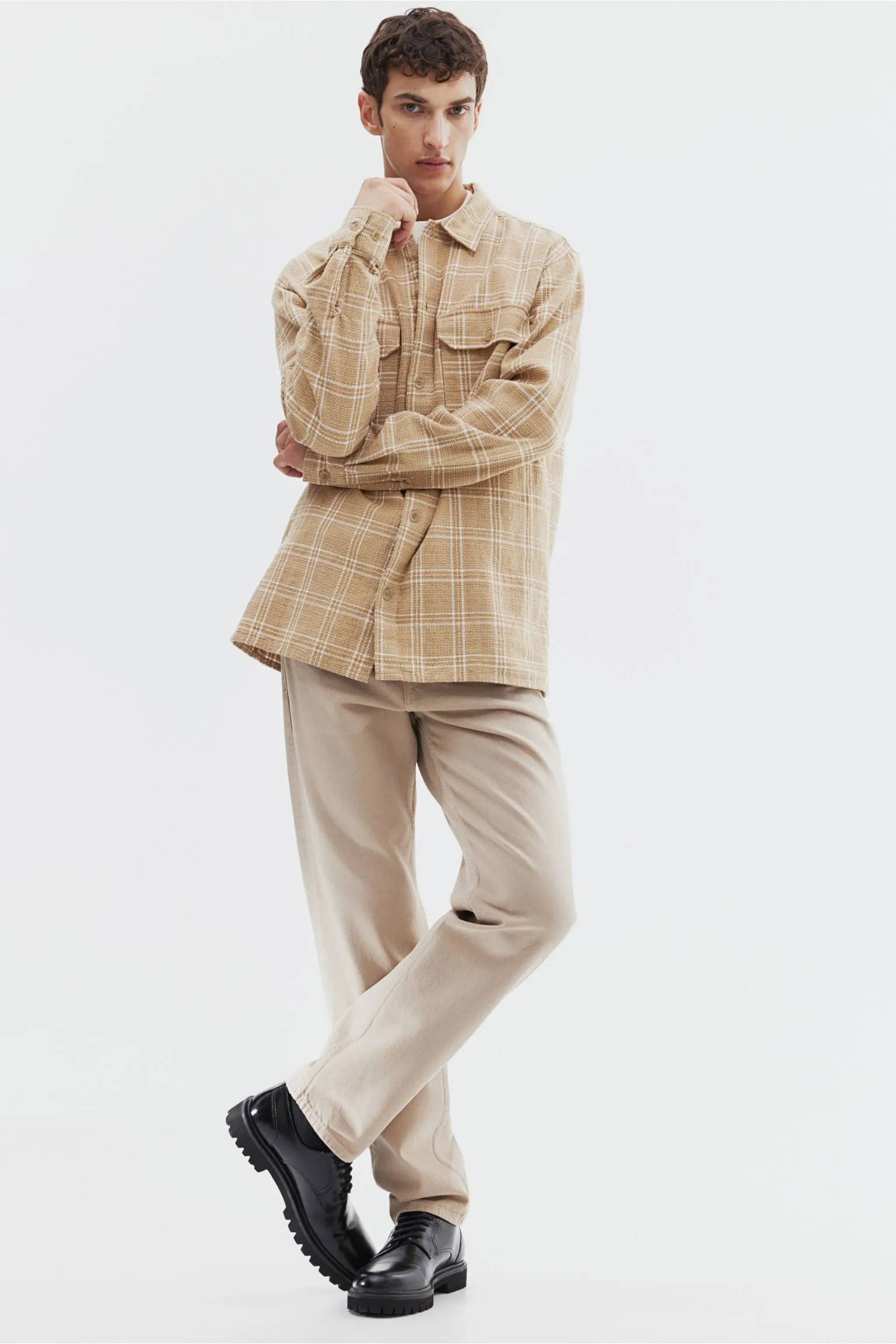 H&M Regular Fit Shirt, beige