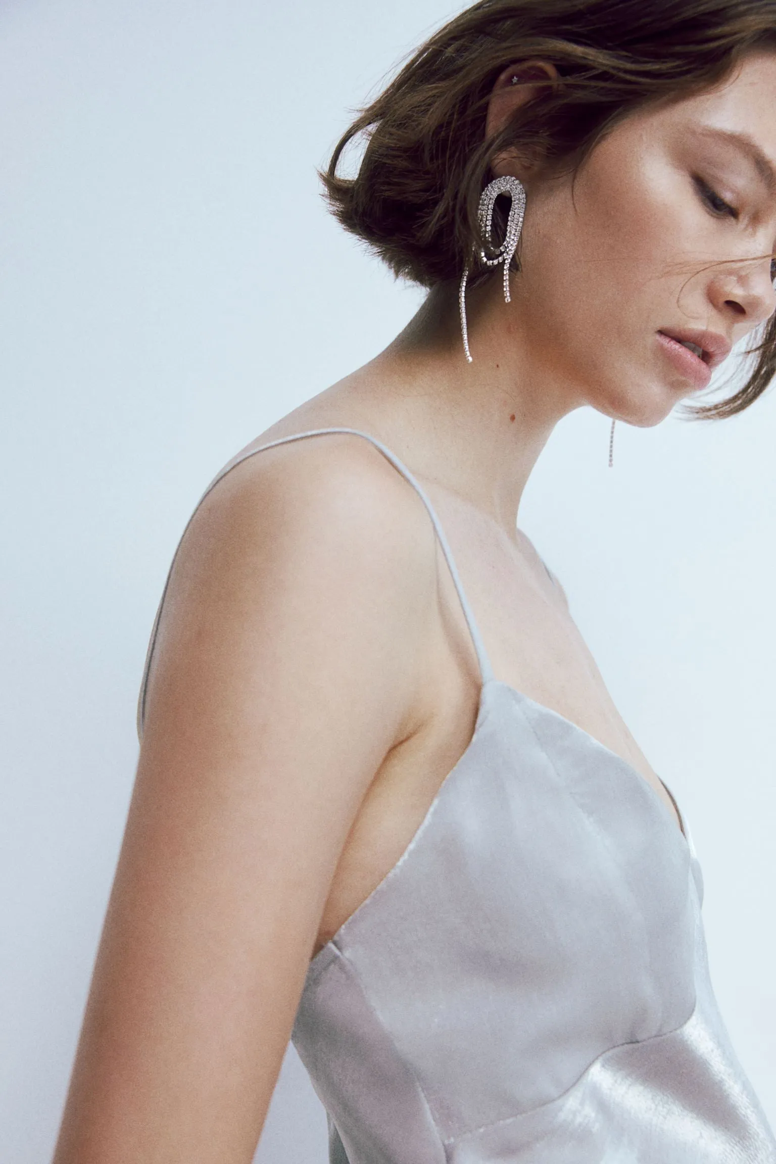 H&M Satin Slip dress, light gray