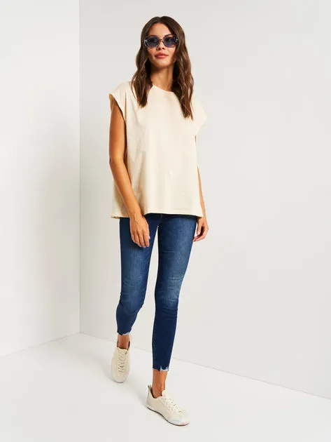 Jersey Sleeveless Top White