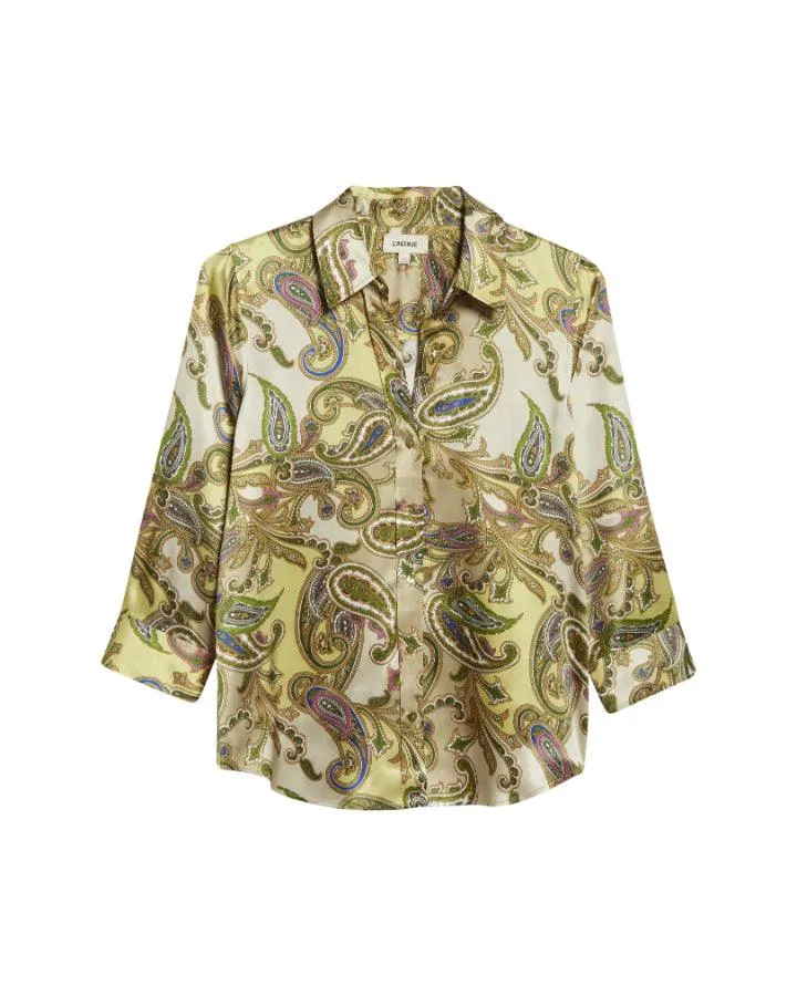 L'Agence Dani 3/4 Sleeve Paisley Print Blouse