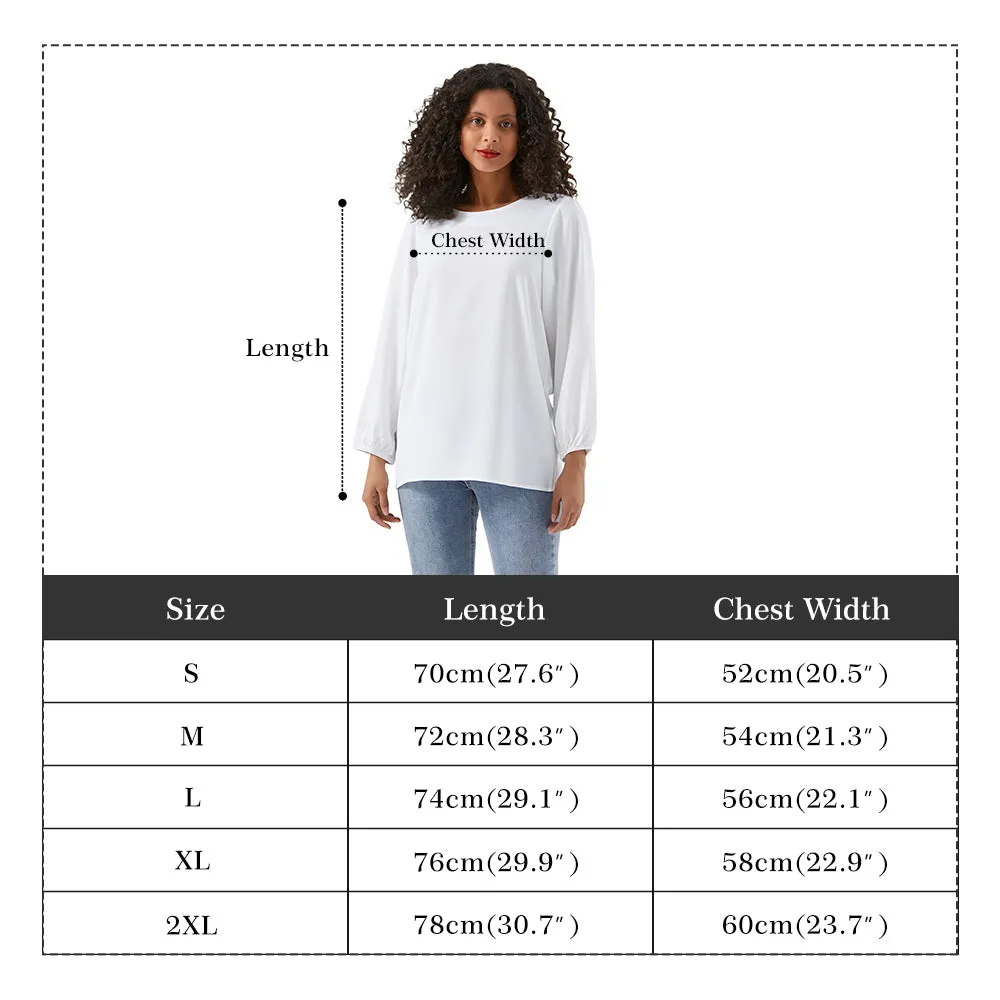 Libra Woman Zodiac Sign Long Sleeve Chiffon Blouse Inspired by Astrology and Horoscope
