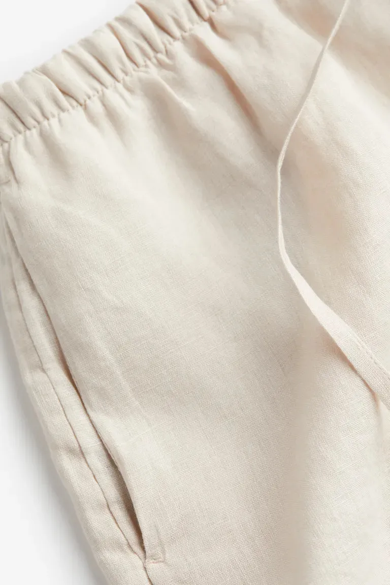 Linen shorts H&M, light beige
