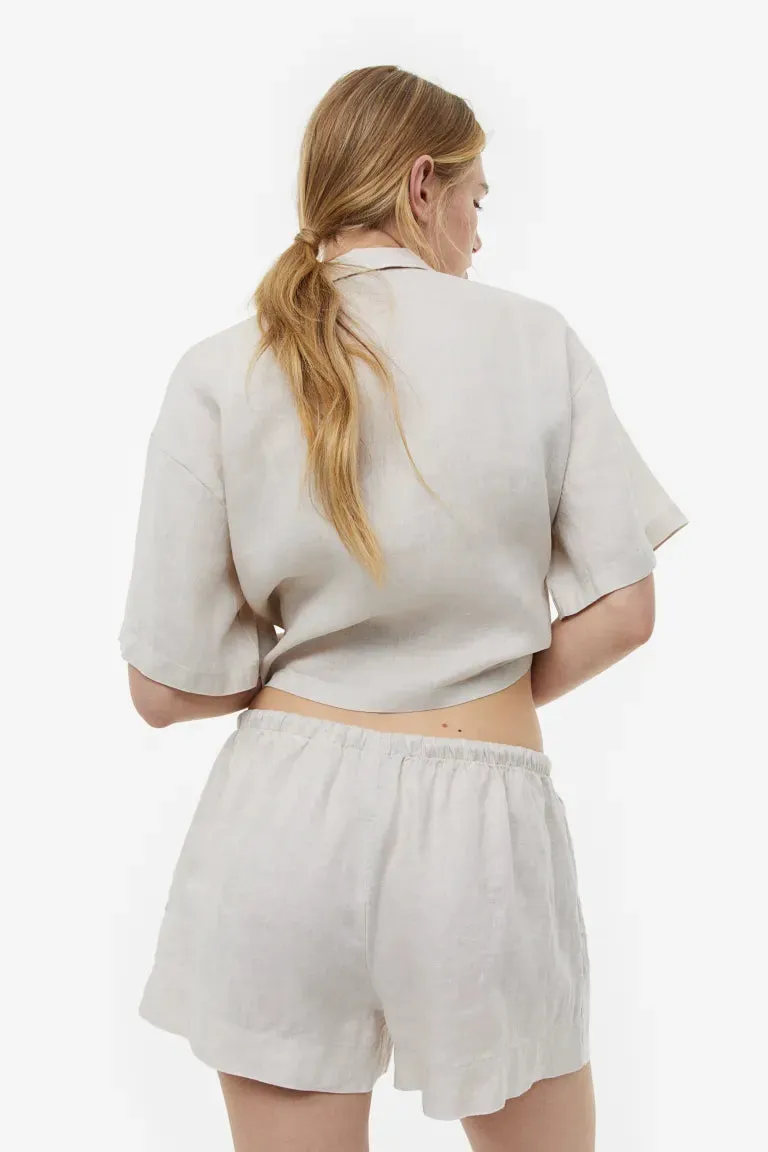 Linen shorts H&M, light beige