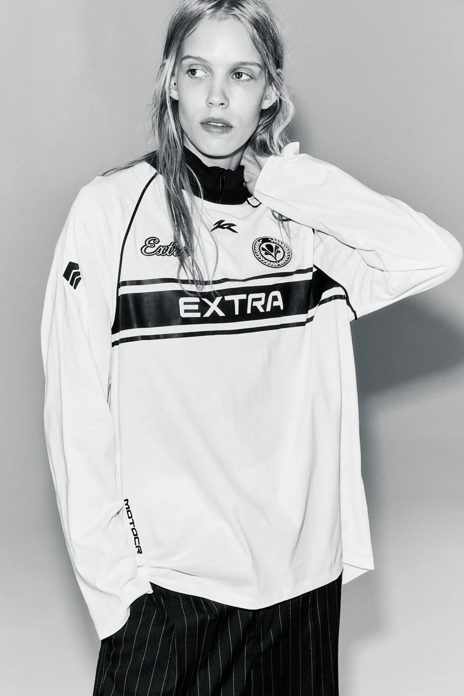 Long sleeve H&M Printed Extra, cream
