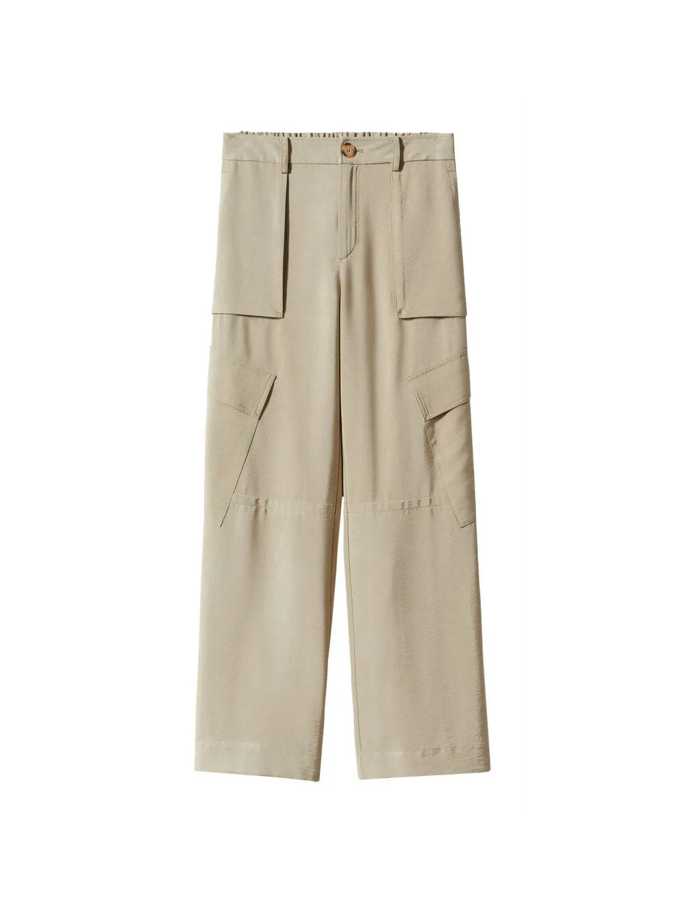 Mango BROWNIE Regular Cargo Pants, Stone