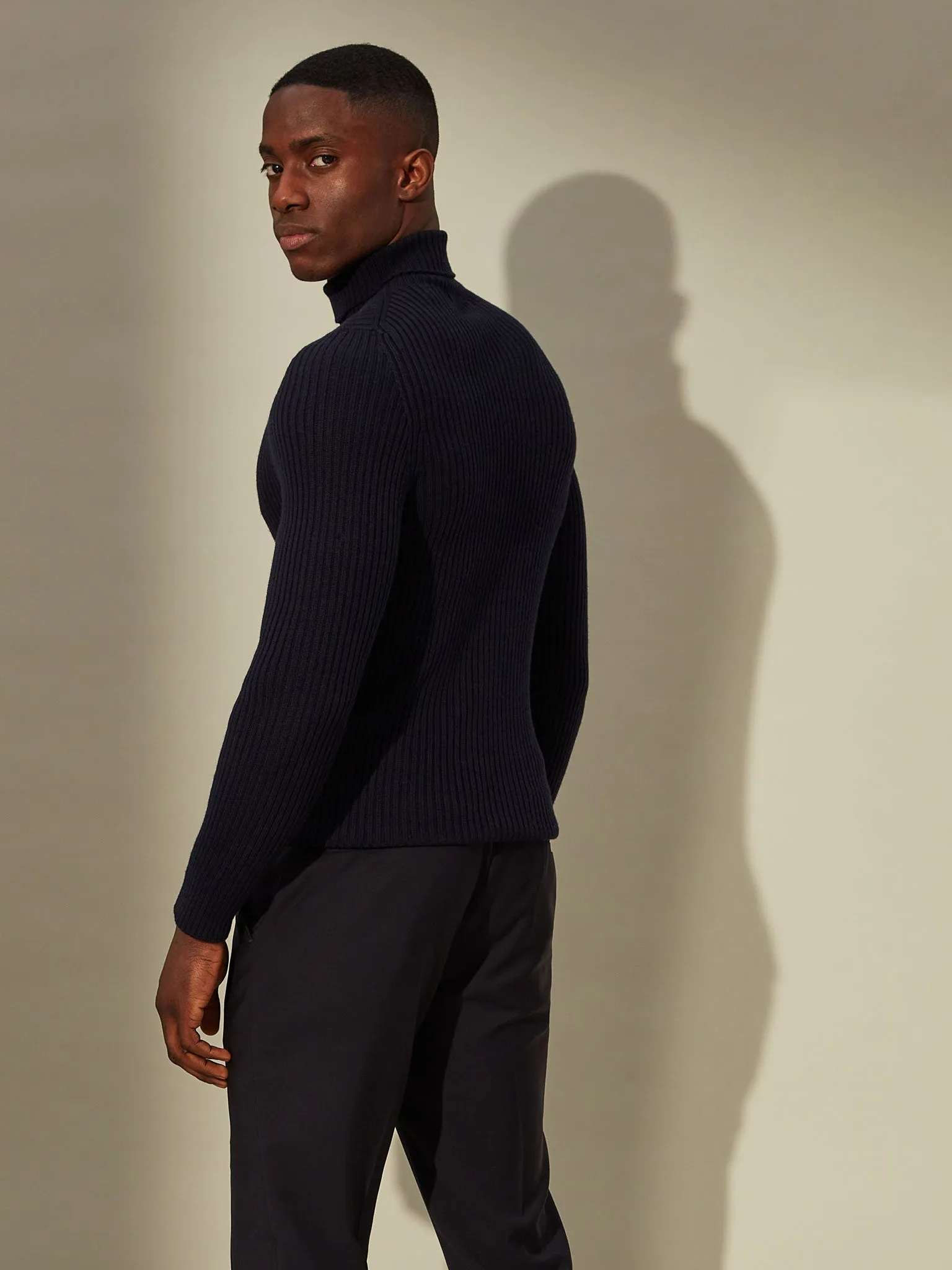Merino Roll Neck - Nordic Blue