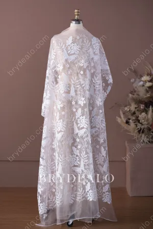 Romantic Flower Butterfly Designer Lace Fabric