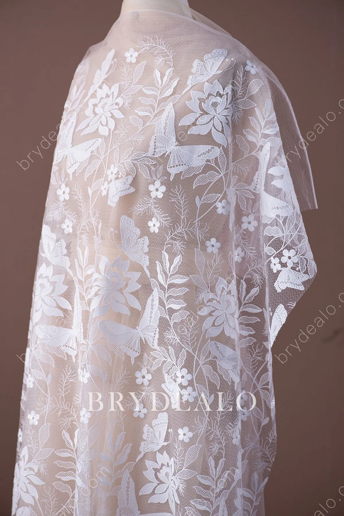 Romantic Flower Butterfly Designer Lace Fabric