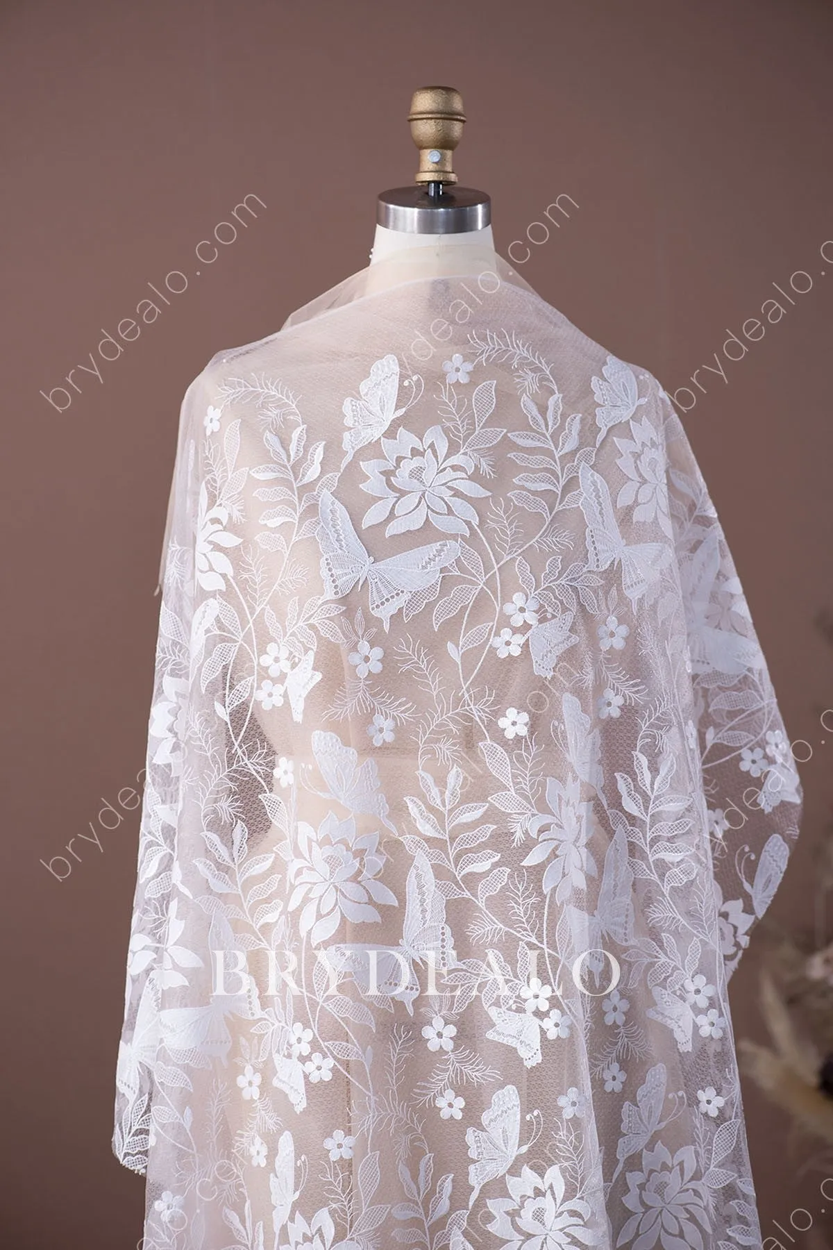 Romantic Flower Butterfly Designer Lace Fabric