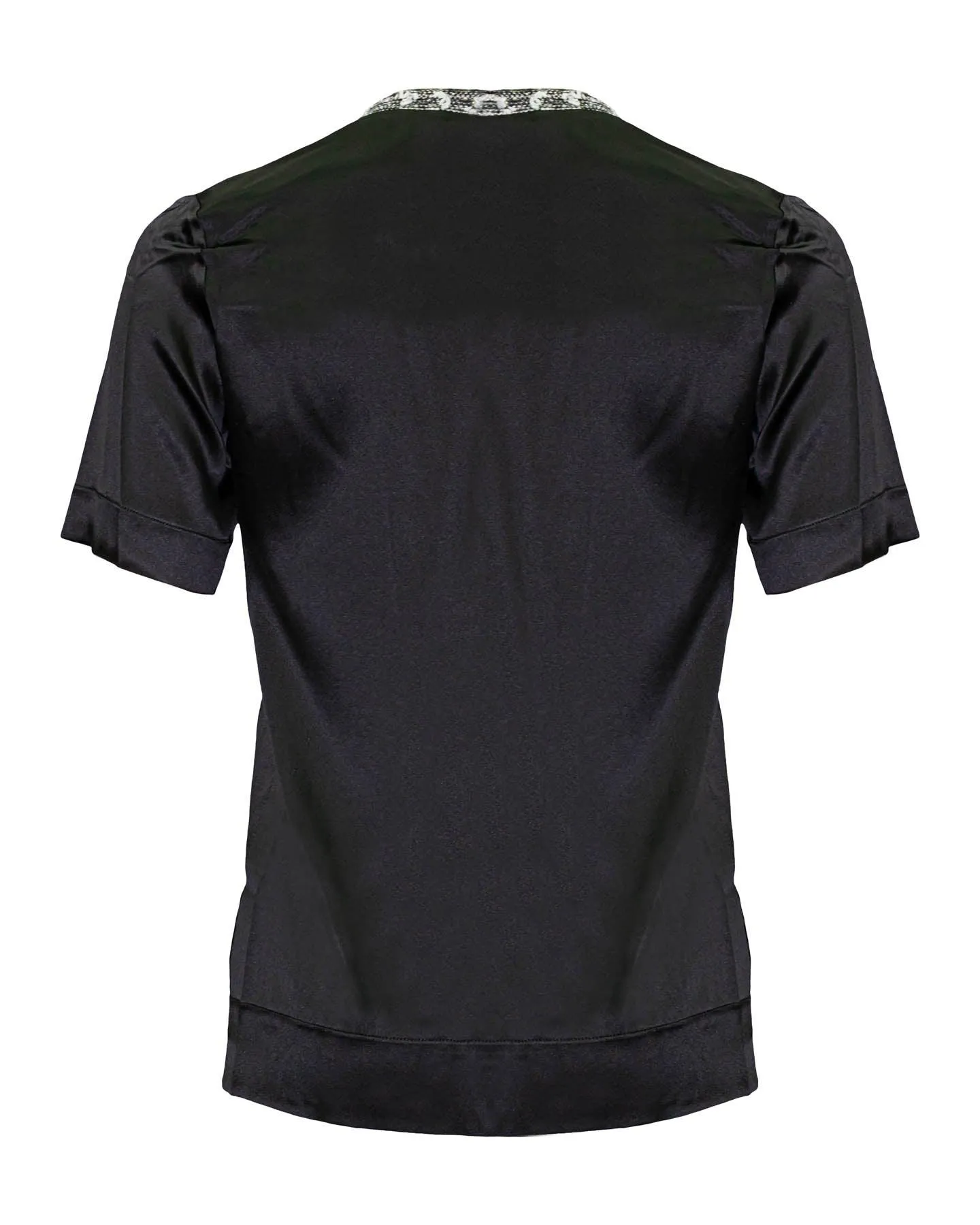 Silk Black Top Tweed Trim