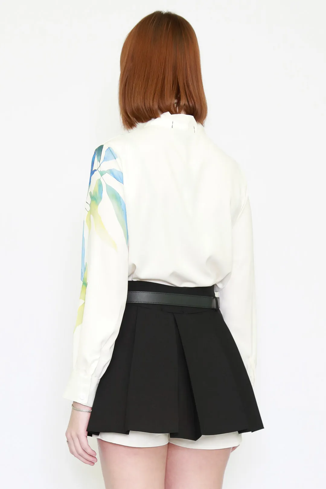 Silk Prints White Tie Blouse