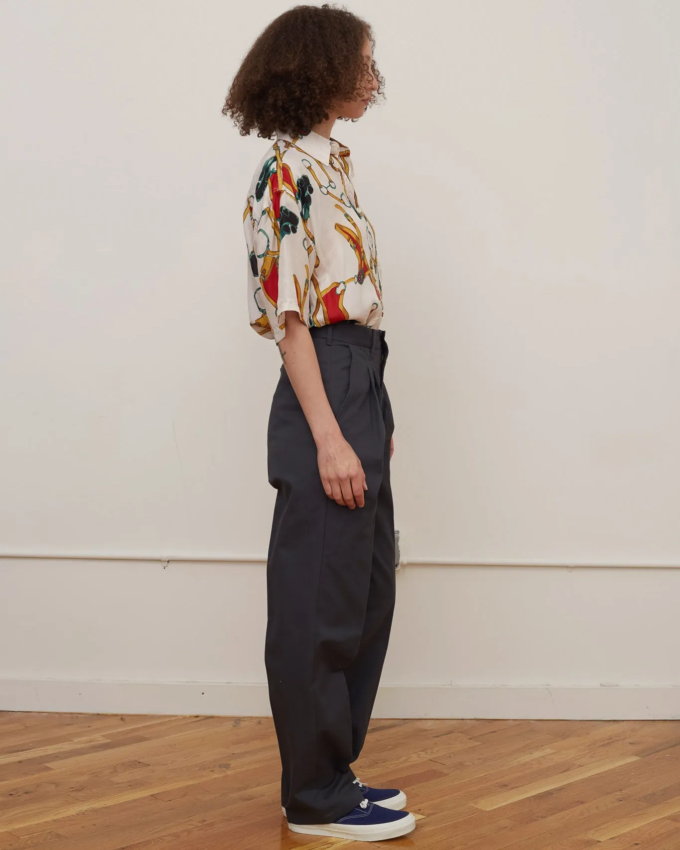Silk Shirts Short Sleeve Patterned / M