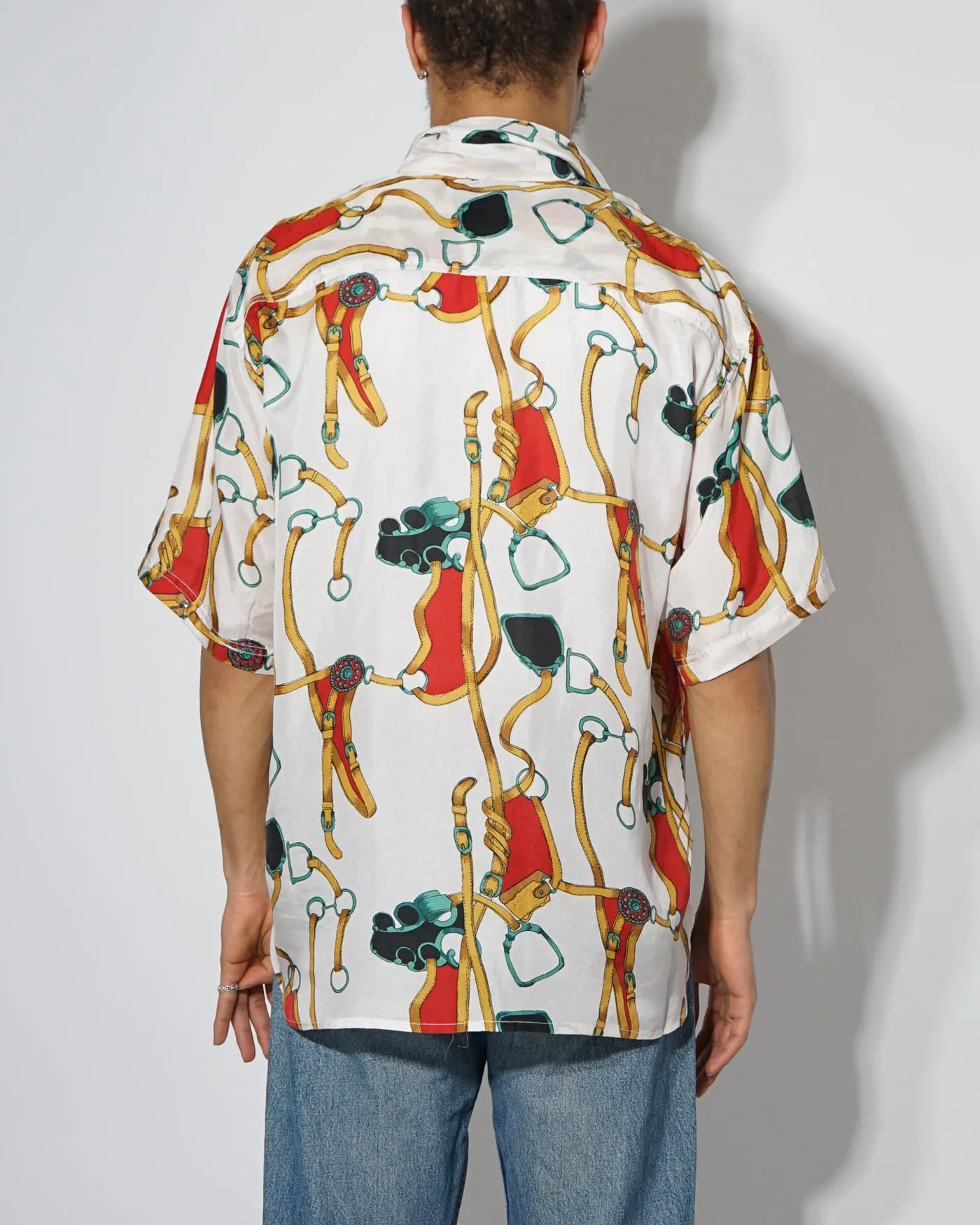 Silk Shirts Short Sleeve Patterned / M