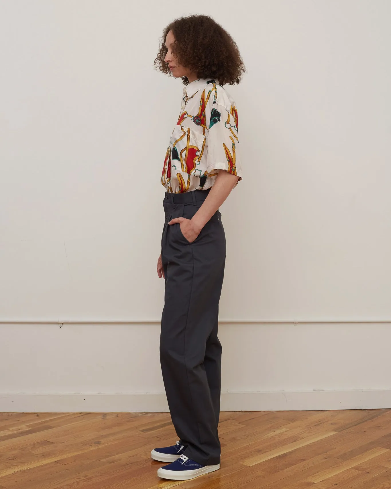 Silk Shirts Short Sleeve Patterned / M