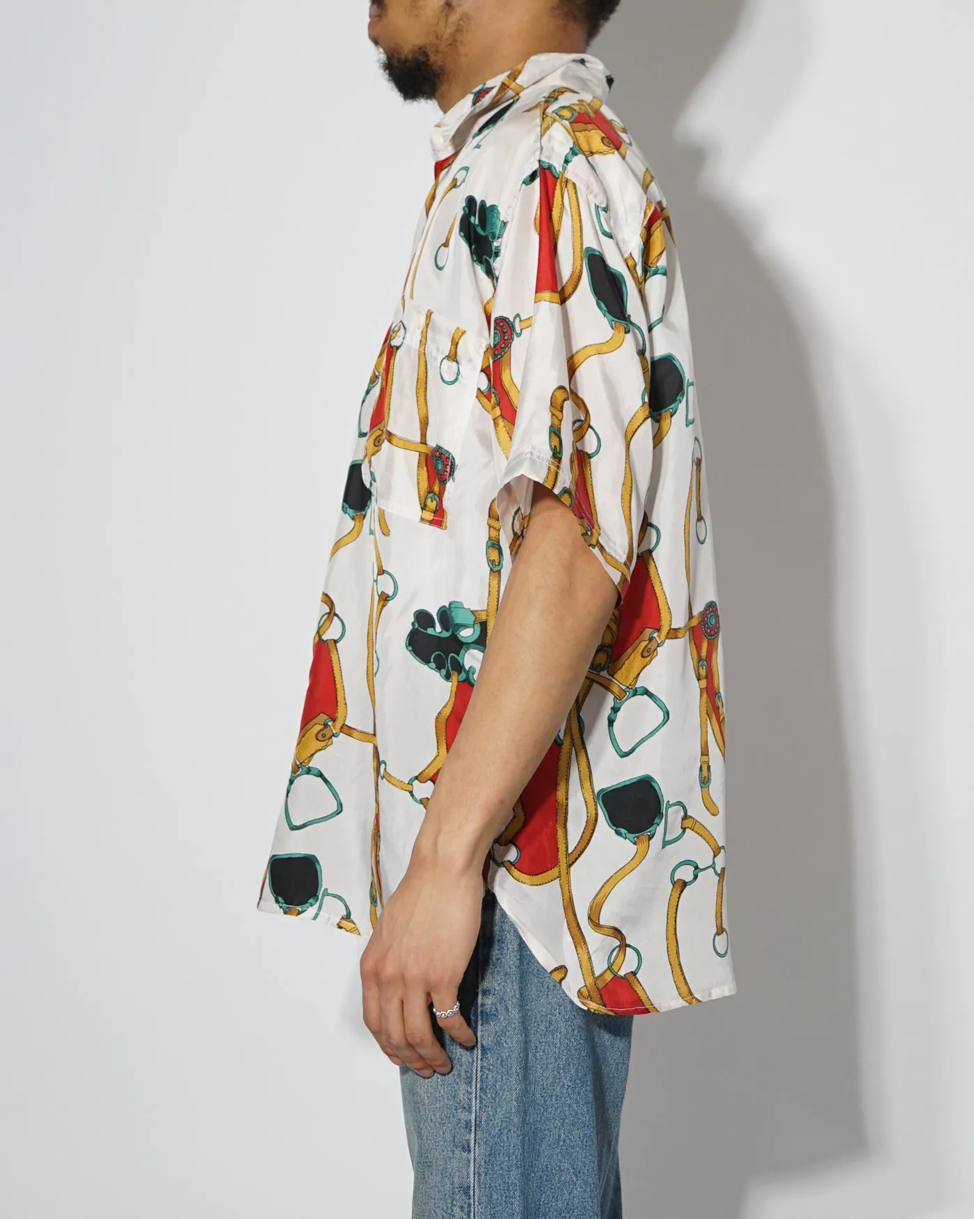 Silk Shirts Short Sleeve Patterned / M