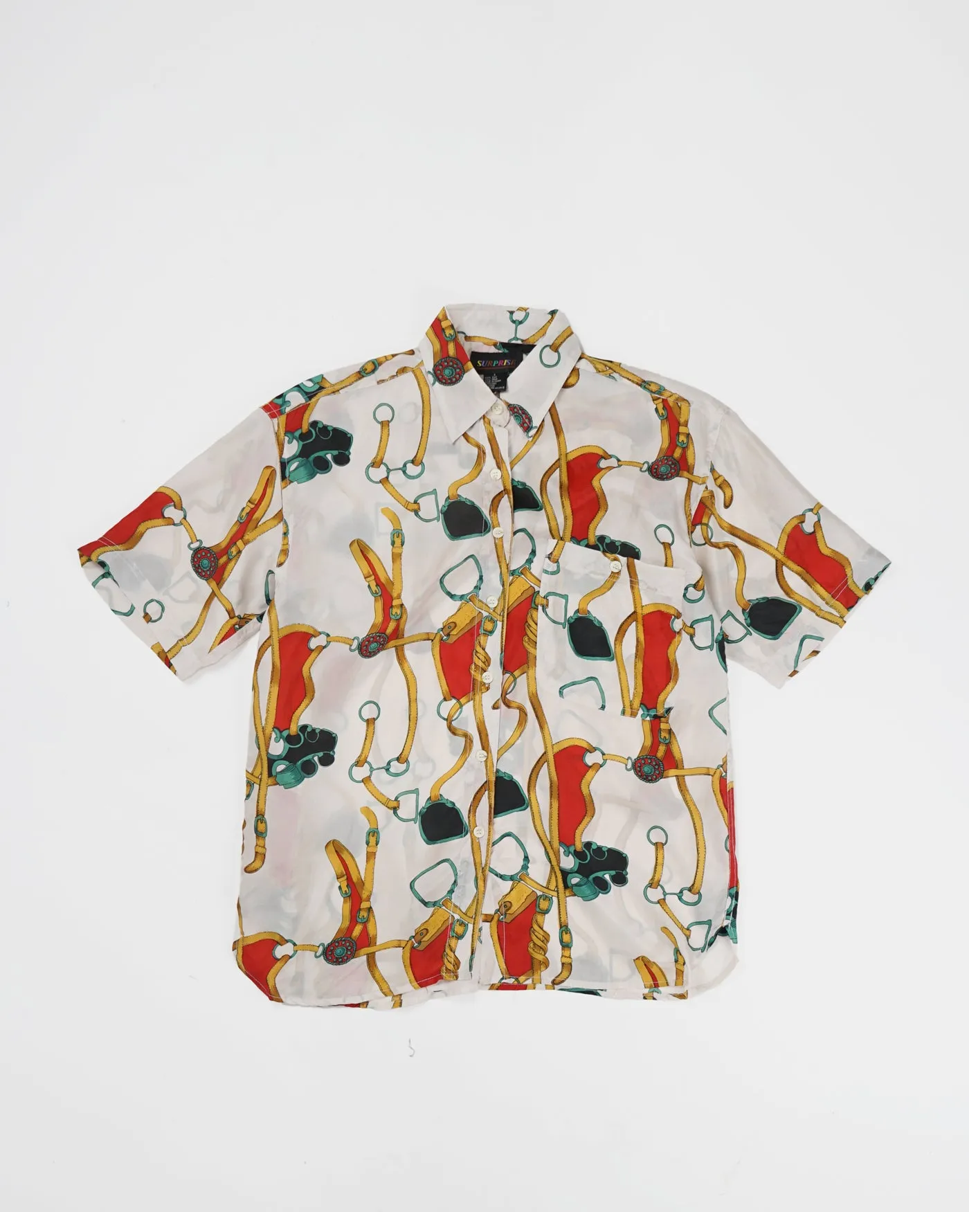 Silk Shirts Short Sleeve Patterned / M