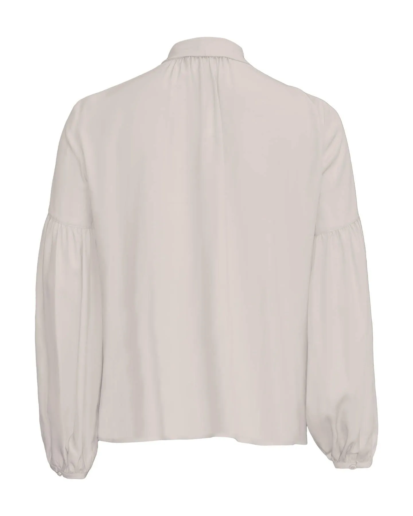 Tie Neck Silk Blouse Ivory