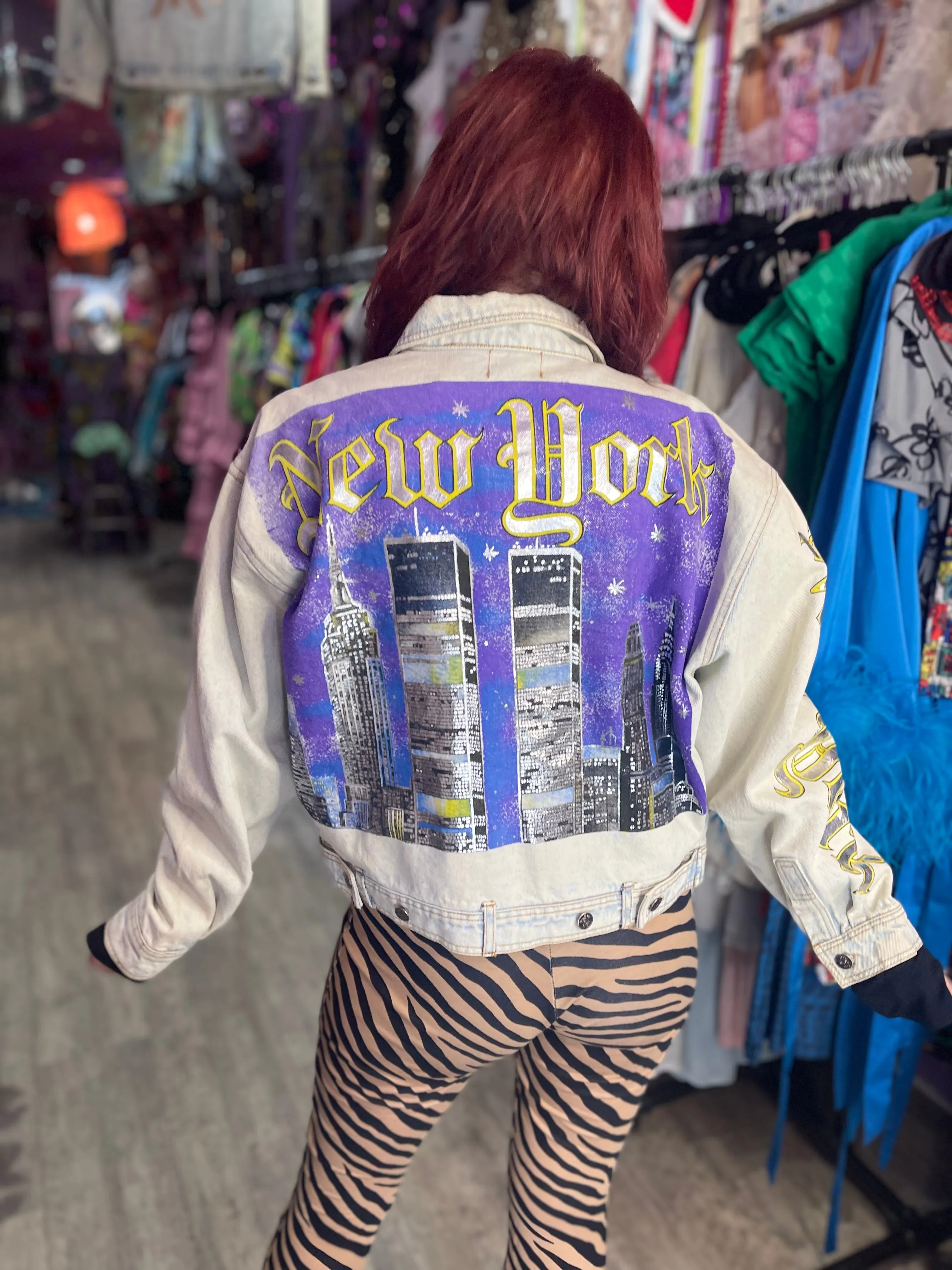 Vintage 80s Metallic Lettering New York Jacket