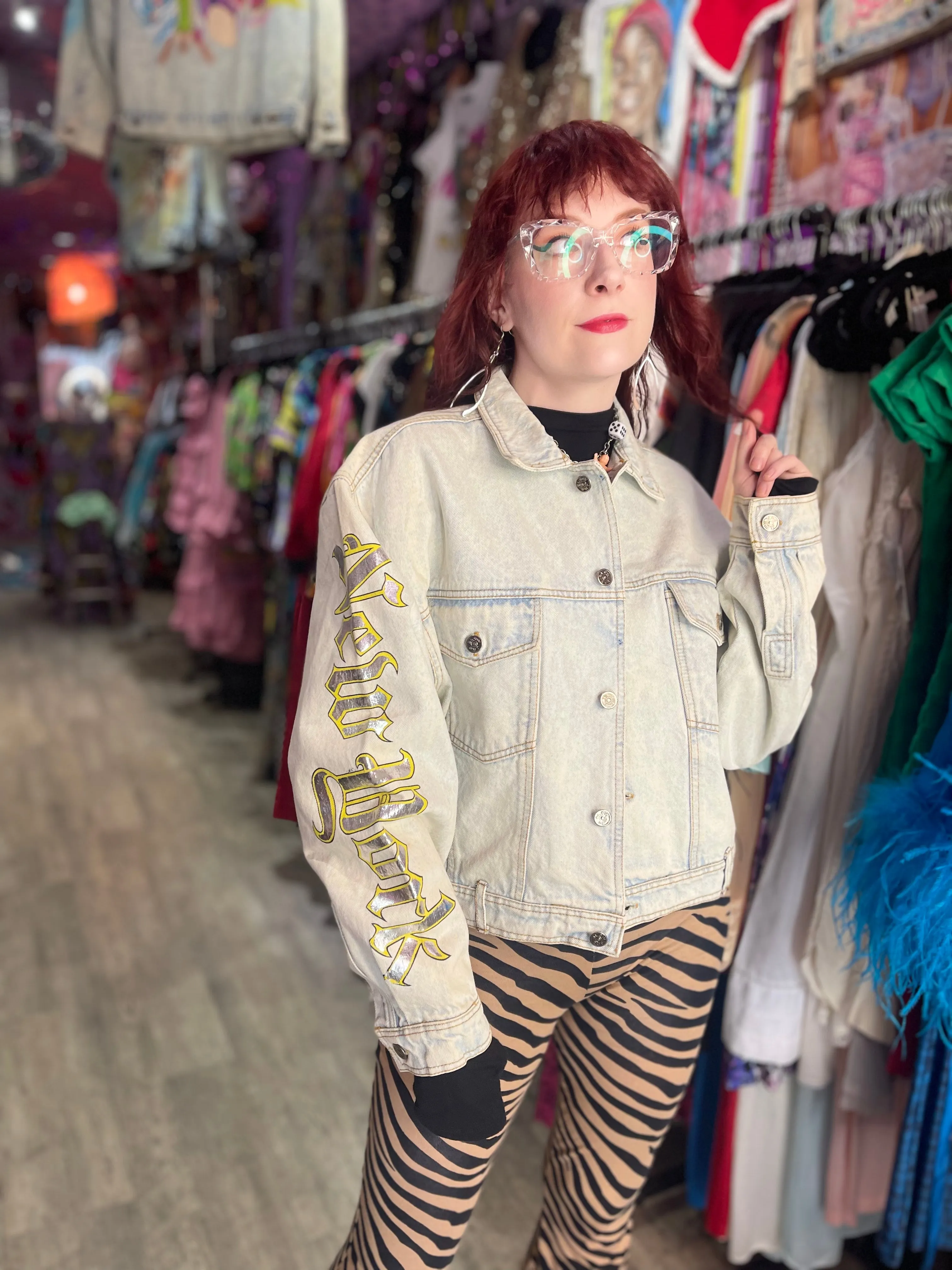 Vintage 80s Metallic Lettering New York Jacket