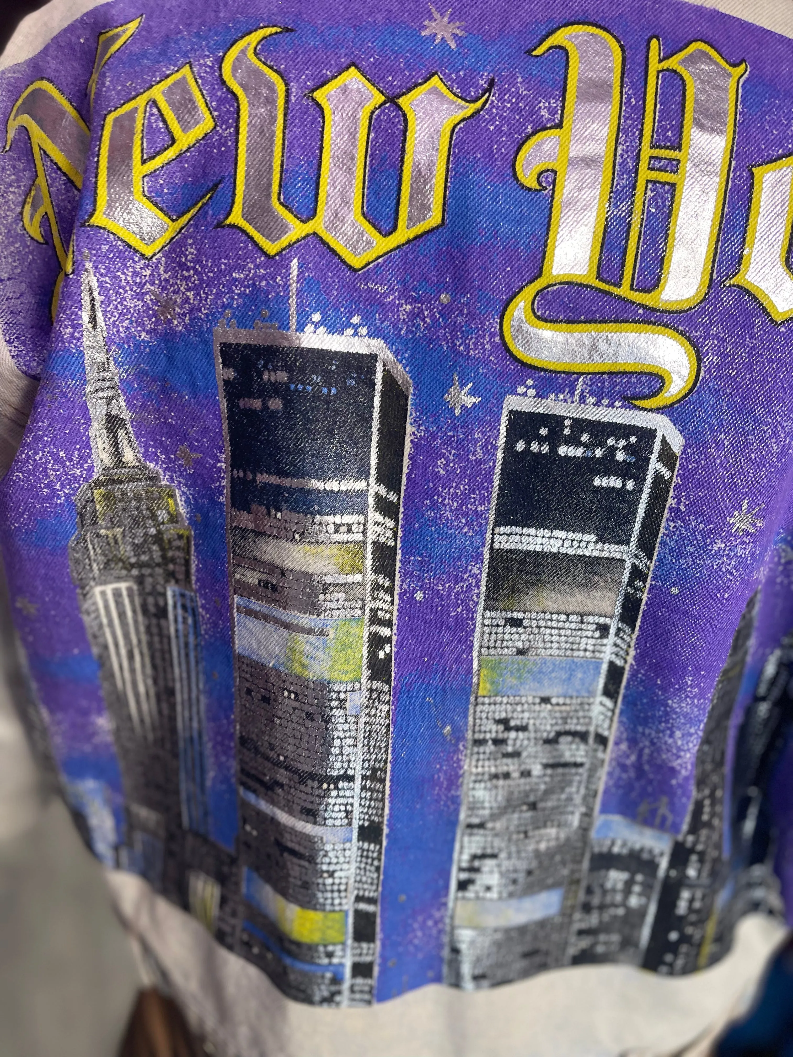 Vintage 80s Metallic Lettering New York Jacket