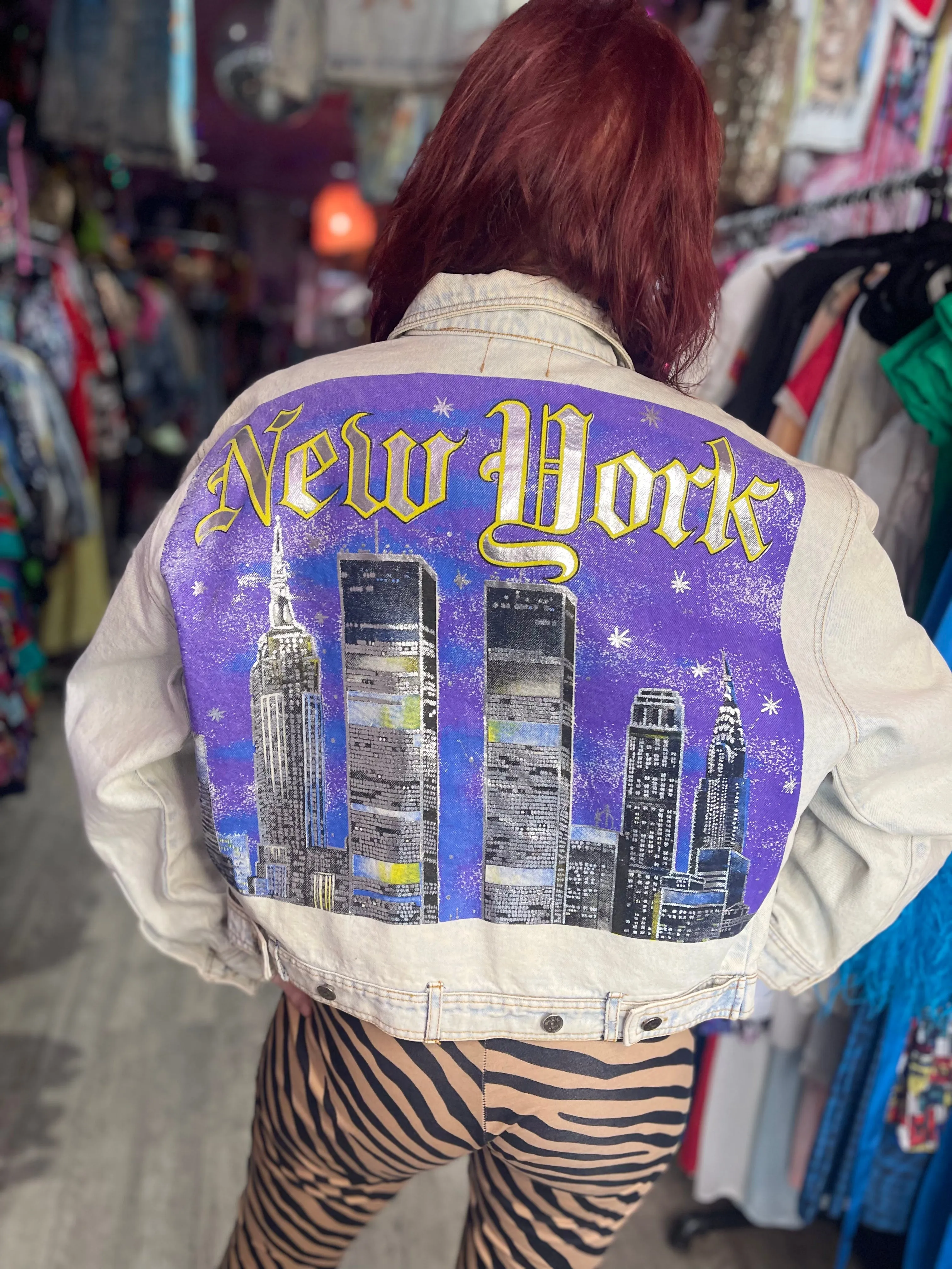 Vintage 80s Metallic Lettering New York Jacket