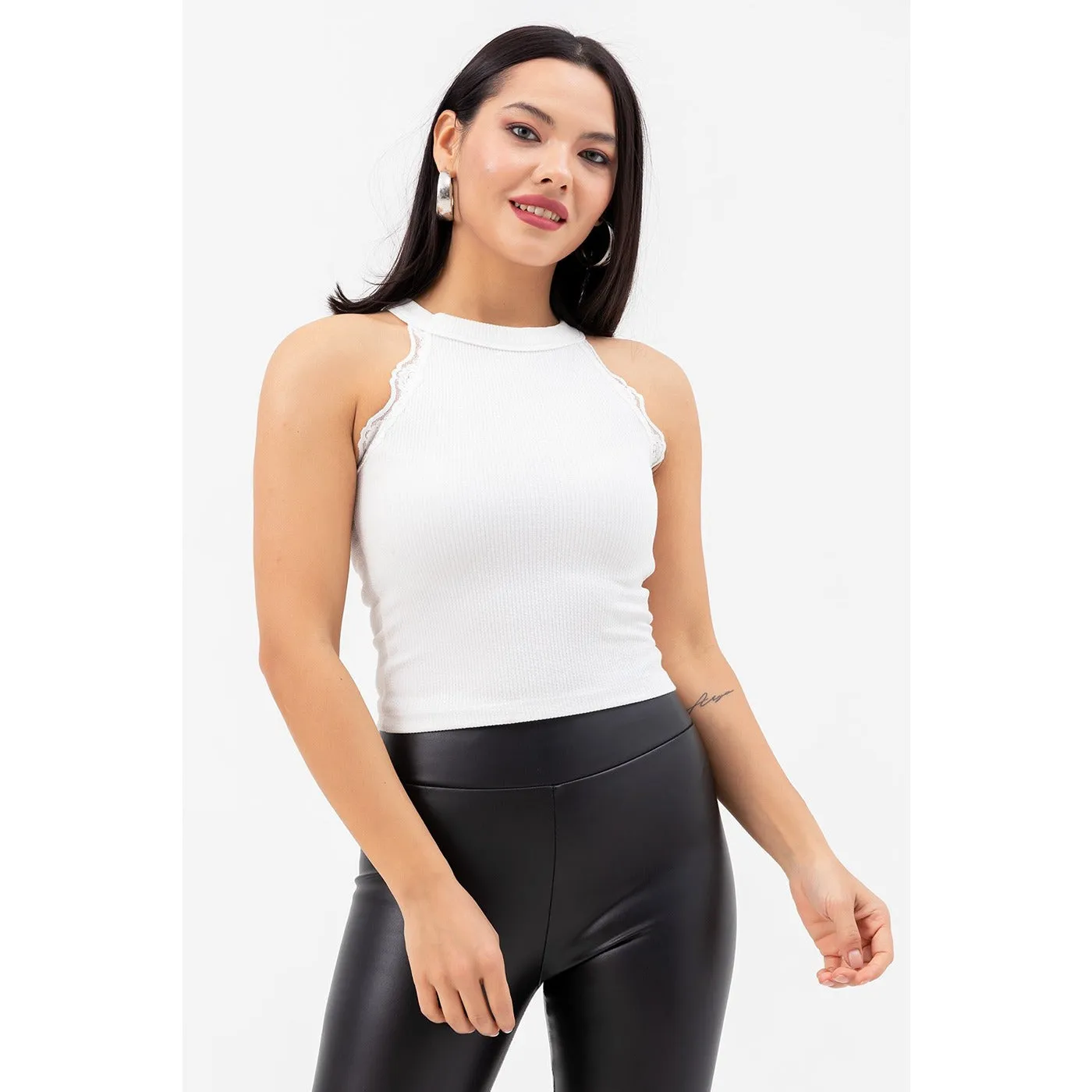 White Lace Detailed Top